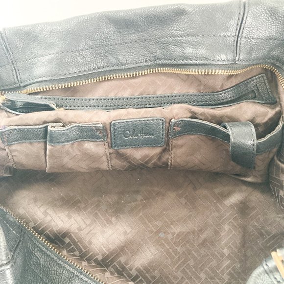 Cole Haan Oversized Black Pebble Leather Hobo Shoulder Bag w Adjustable Strap - Picture 14 of 16